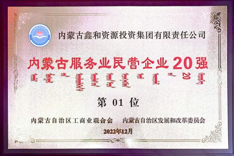 2022年內蒙古服務業(yè)民營企業(yè)20強第1位